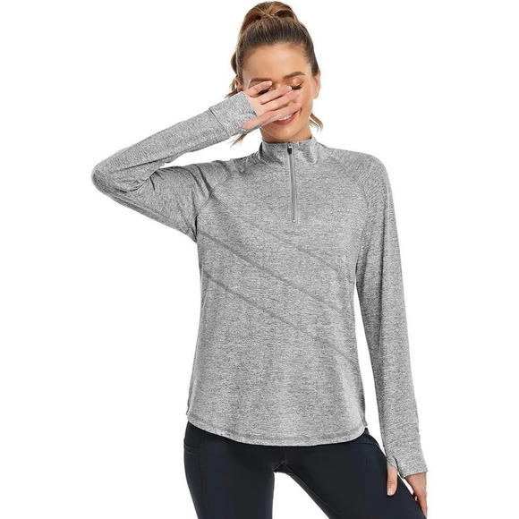 Cucuchy  Womens V Neck Golf Polo Shirts Moisture Sports Workout Tops - A-Grey - Picture 2 of 6